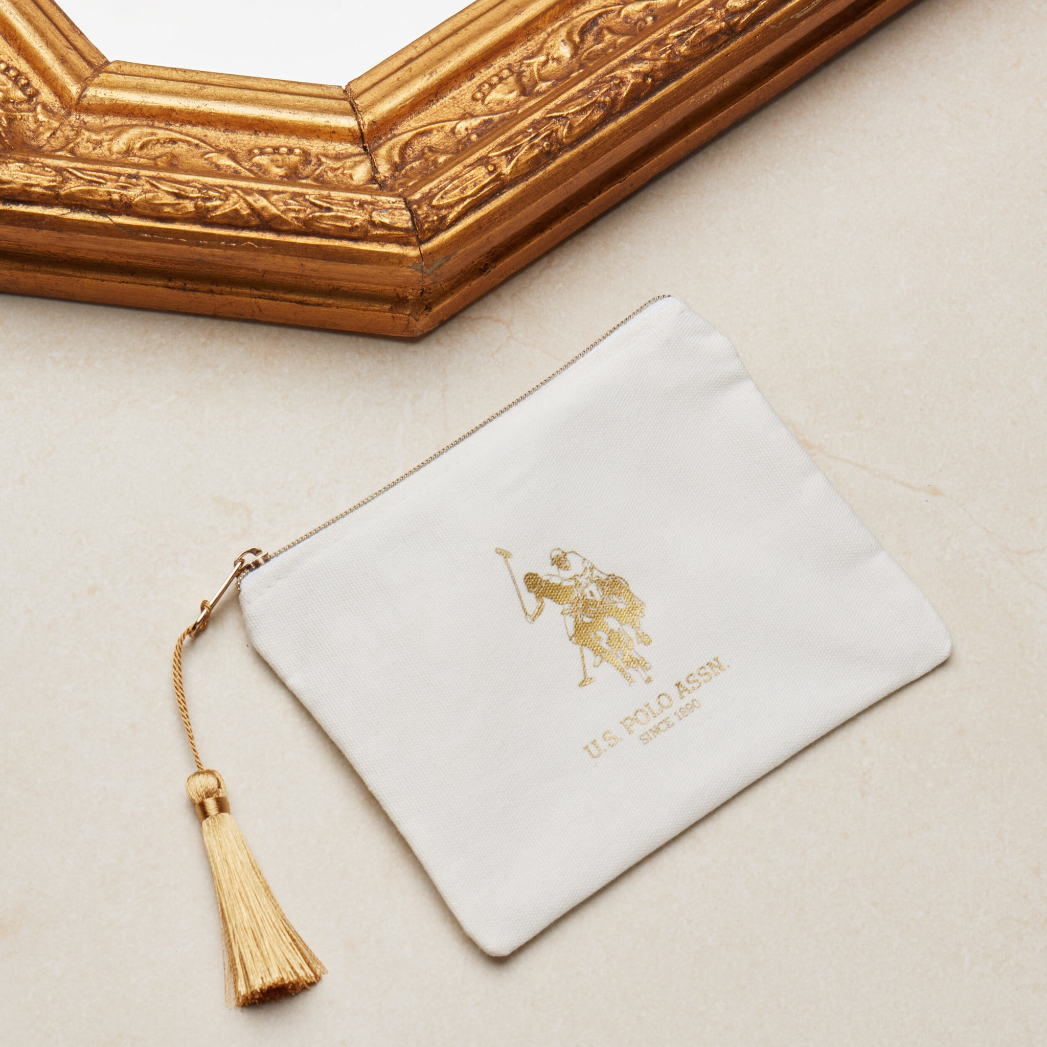 Collana U.S. Polo Assn. In metallo placcato oro con pietre naturali