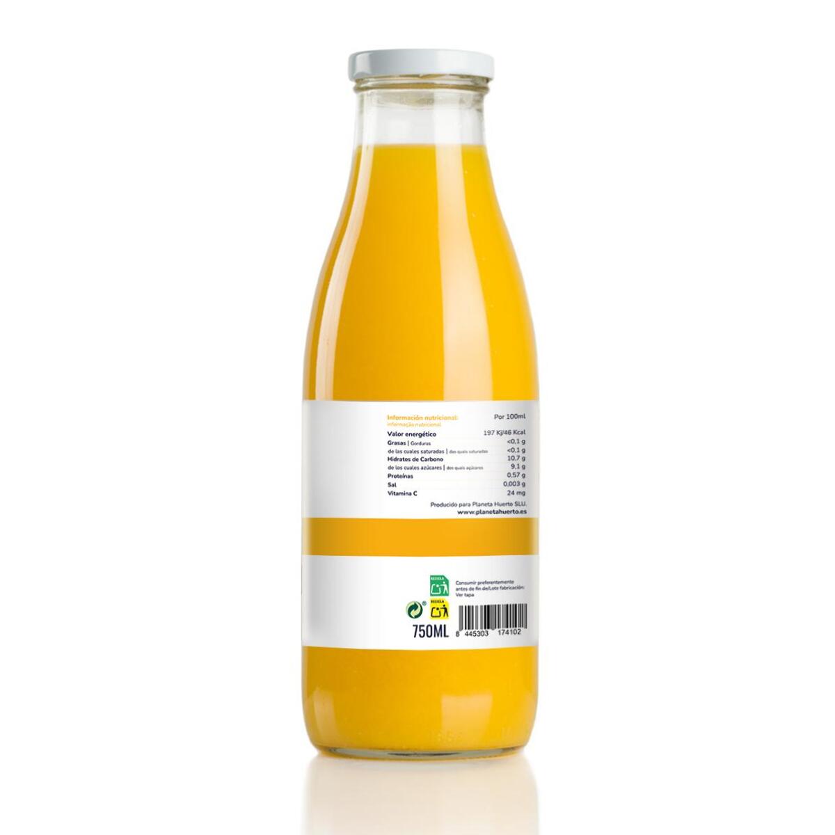 PLANETA HUERTO | Zumo de Naranja 100% Fruta Ecológica Exprimida - Sin Azúcar Añadido - 750 ml |