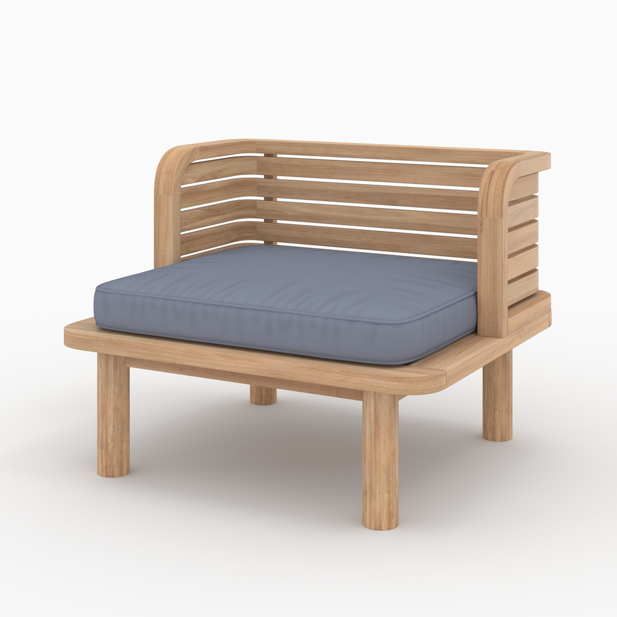 Fauteuil de jardin en teck et coussins gris - Kilda