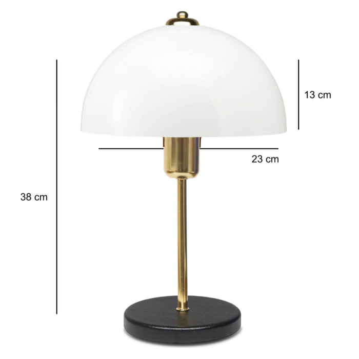 LIN Lampe de table champignon doré 37cm