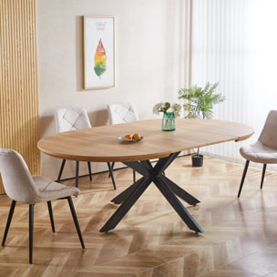 Mesa redonda extensible Asuna Roble Negro