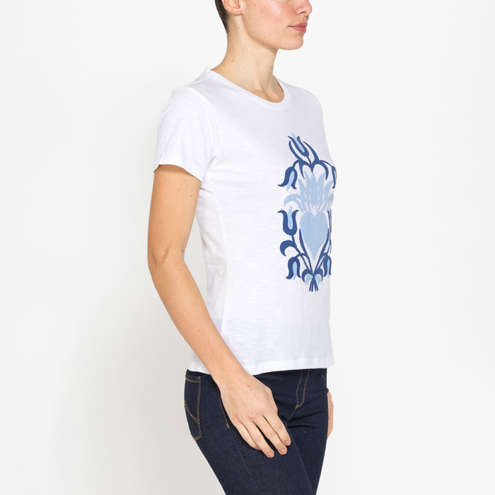 T-SHIRT IN JERSEY SLUB CON STAMPA