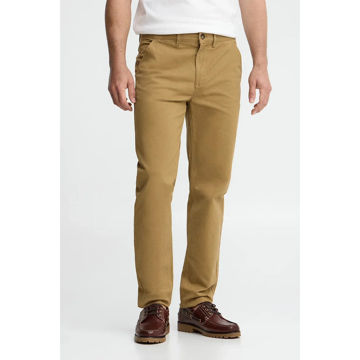 Pantalón chino camel slim con logo Polo Club