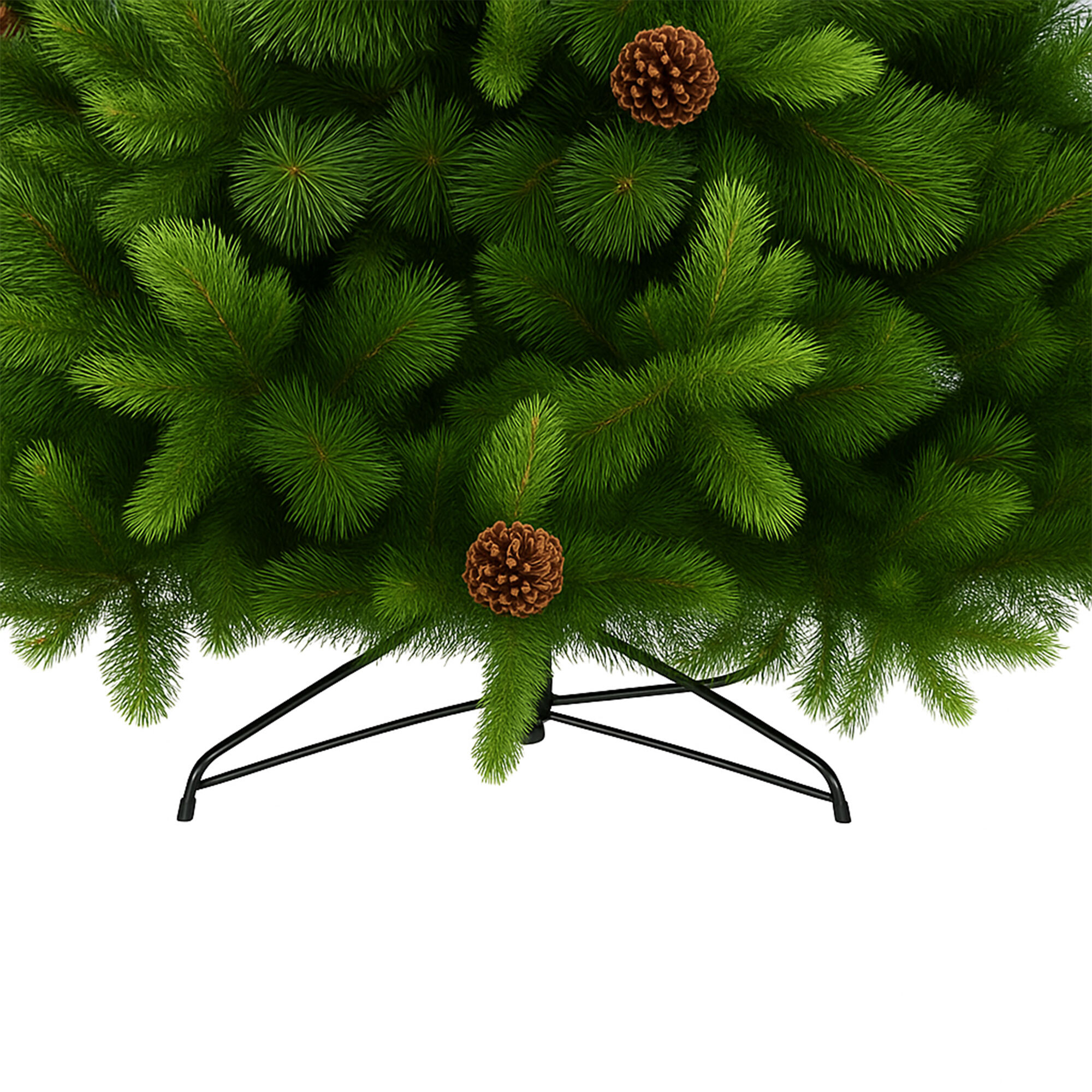 Waffle - Albero di Natale Tradizionale con Pigne in PE, PVC e PP Ø121x240H cm, 1391 Punte
