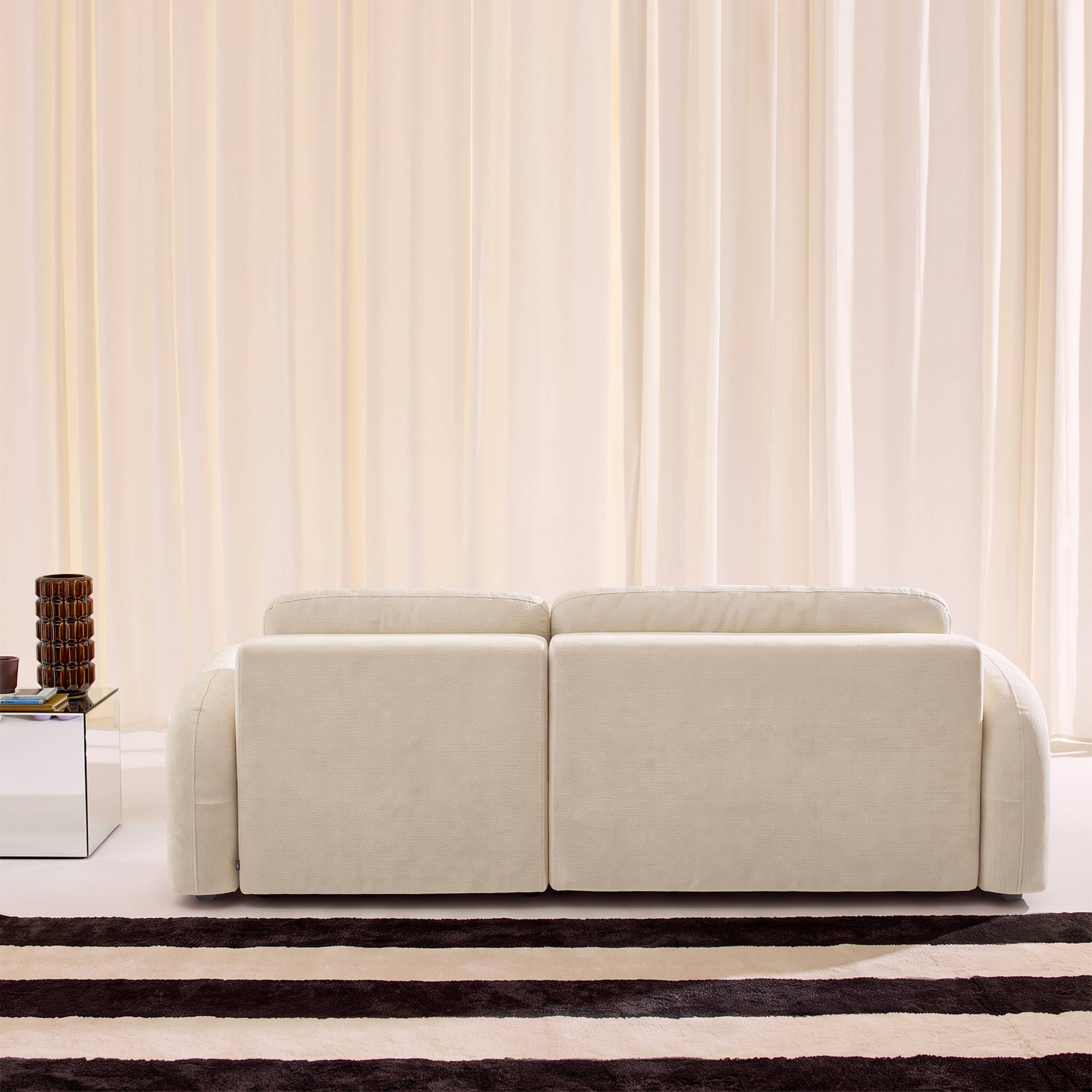 Canapé d'angle réversible convertible 3 places tissu avec coffre NOUMA