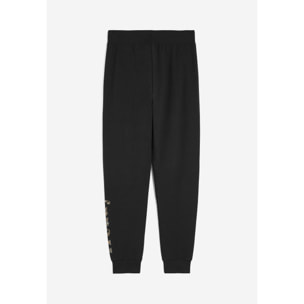 Pantaloni in french terry modal con logo in strass sul fondo