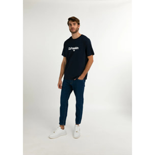 Camiseta Básica Logo Flag en Azul Marino D.Franklin