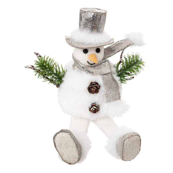 Bonhomme de neige assis 19cm