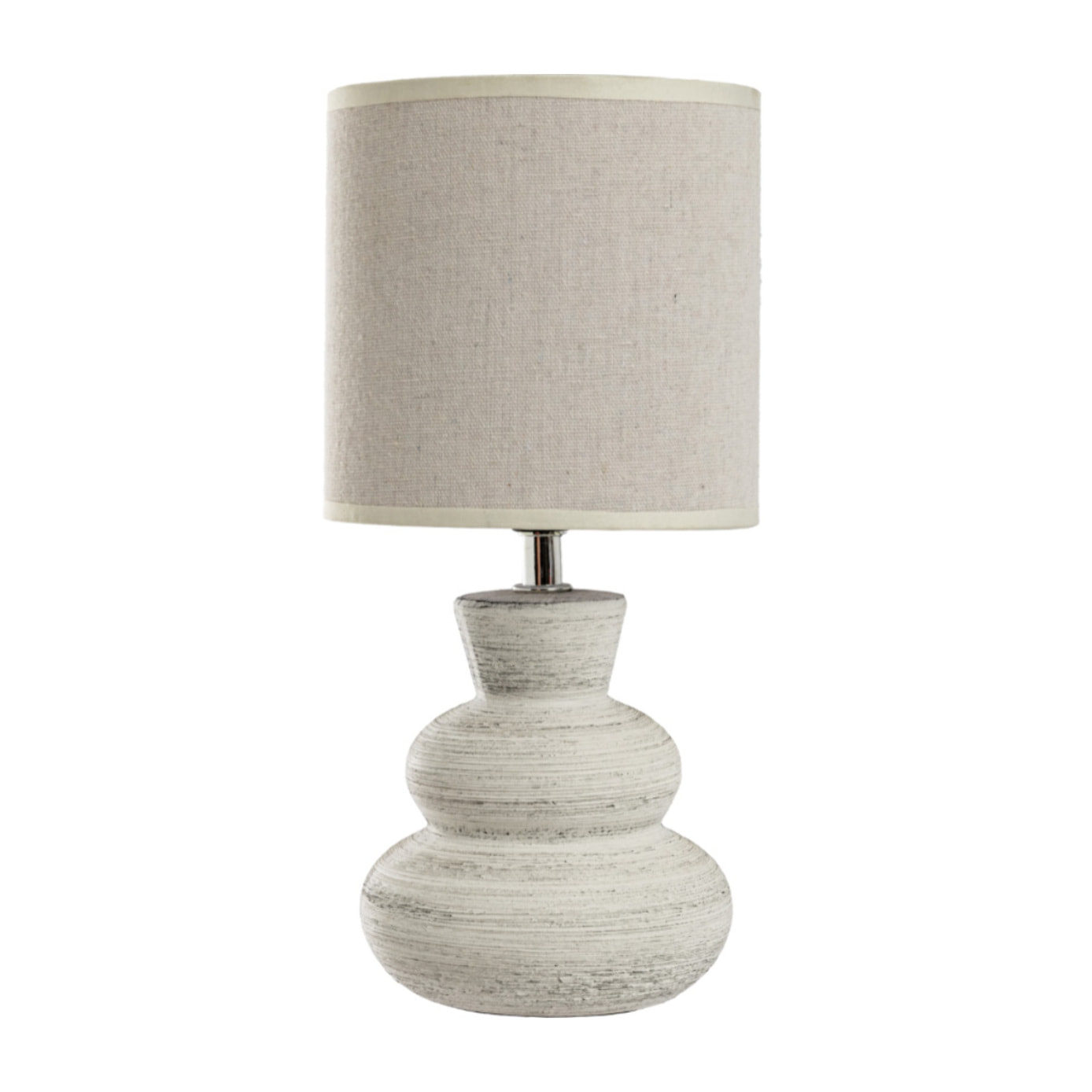 Lampada Da Tavolo Comodino Ricaricabile Accensione On/Off Modello Paro Bianco