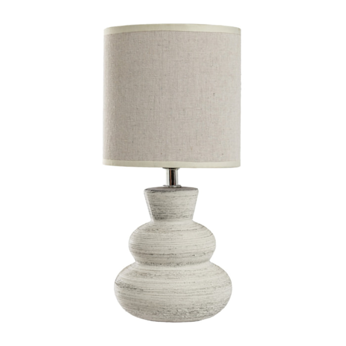 Lampada Da Tavolo Comodino Ricaricabile Accensione On/Off Modello Paro Bianco