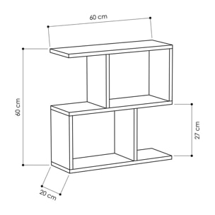 Tavolino da salotto Dpersend, Tavolo basso da caffè, Portariviste per divano, Ripiano da soggiorno, 60x20h60 cm, Antracite