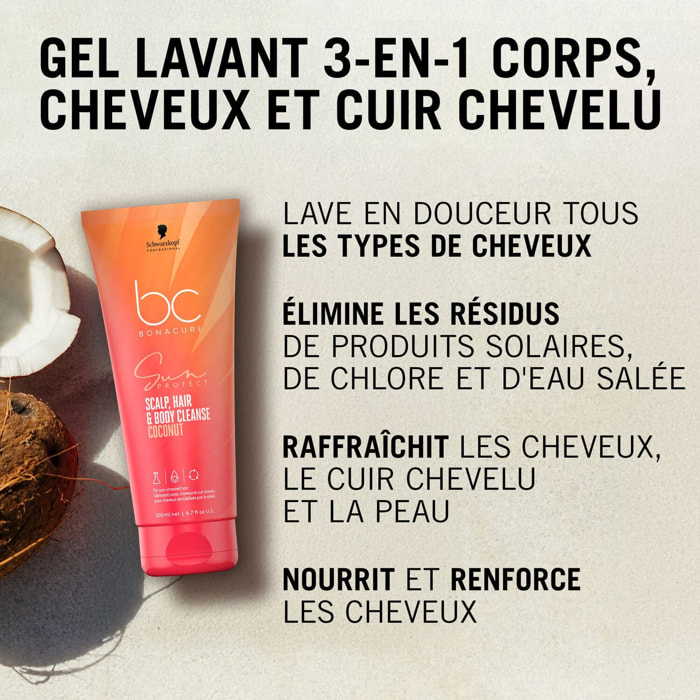 BC Sun Protect - Gel Lavant 3en1 Corps Cheveux et Cuir Chevelu 200ml