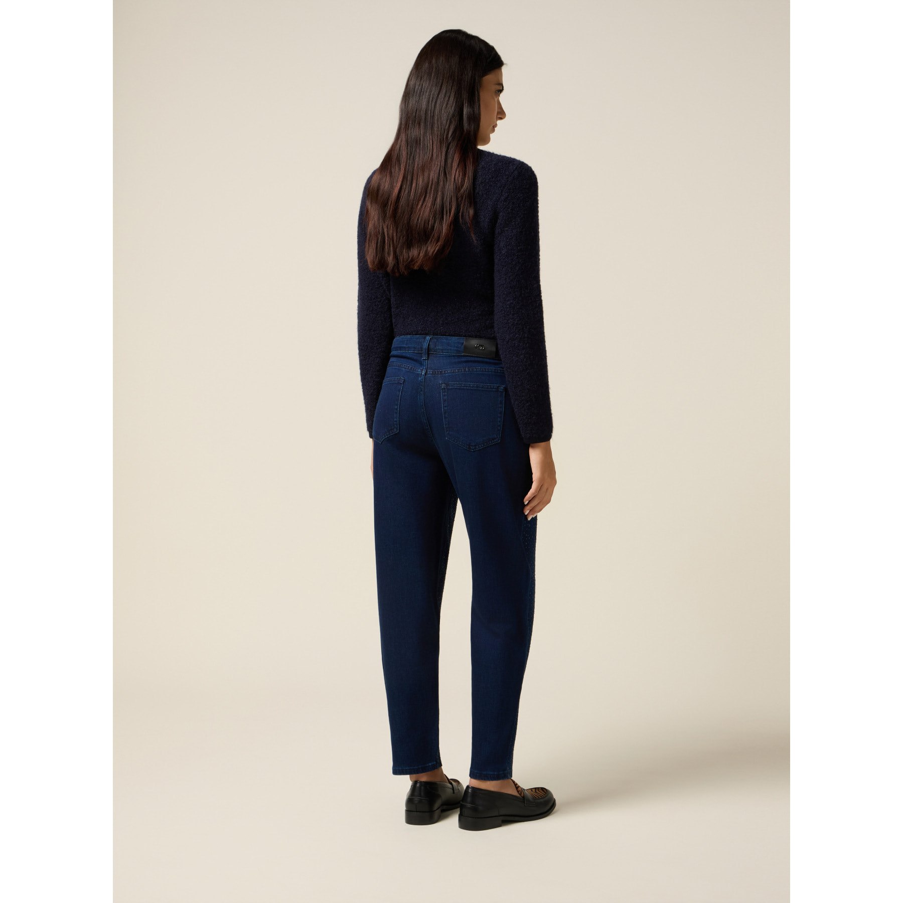 Oltre - Jeans regular con cristalli - Blu