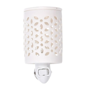 Bruciaessenze plug in ceramica traforato bianco cm10,3x7,2h14