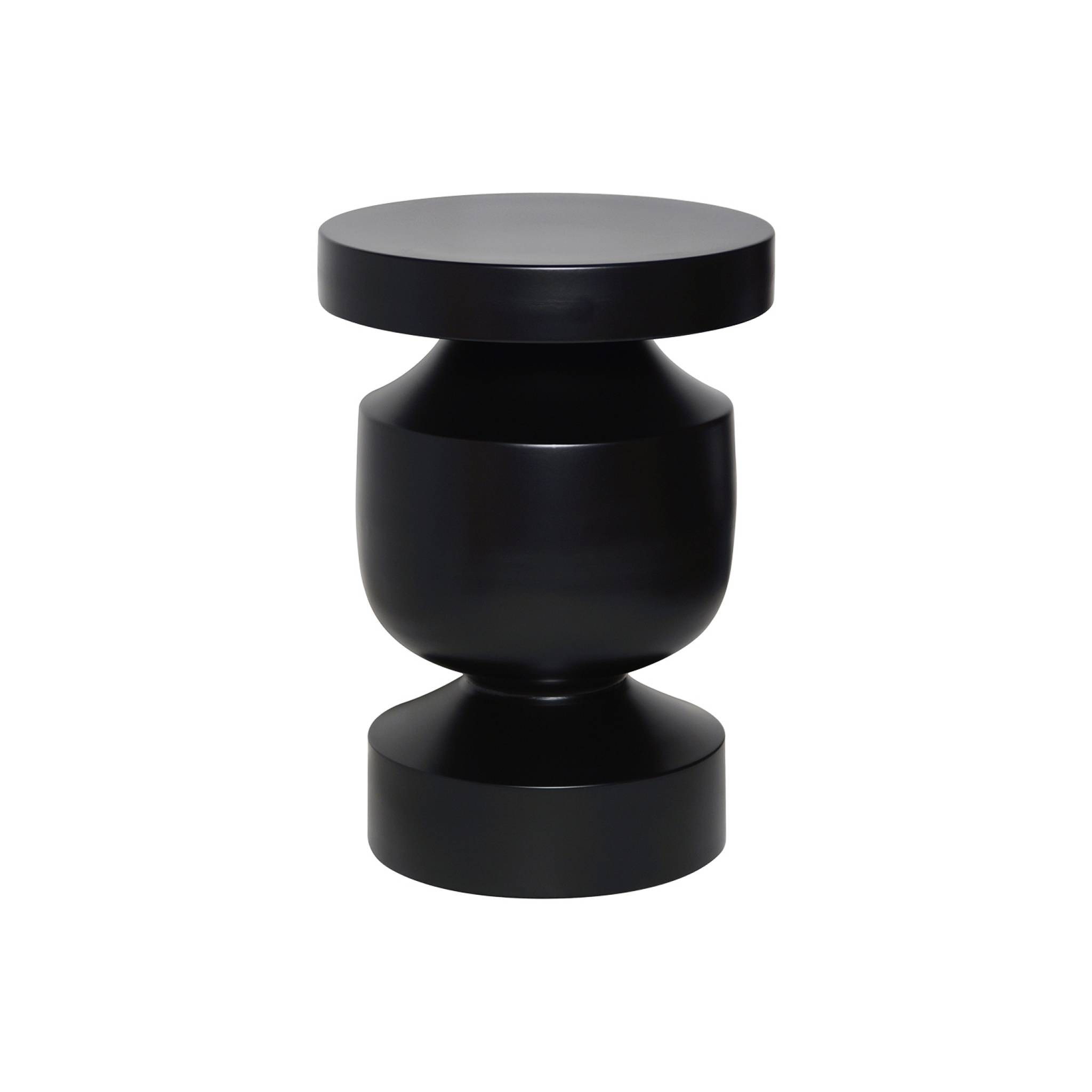 Table d'appoint. bout de canapé. table de chevet en métal coloris noir. Alma. Ø30.5 x H 46.5cm