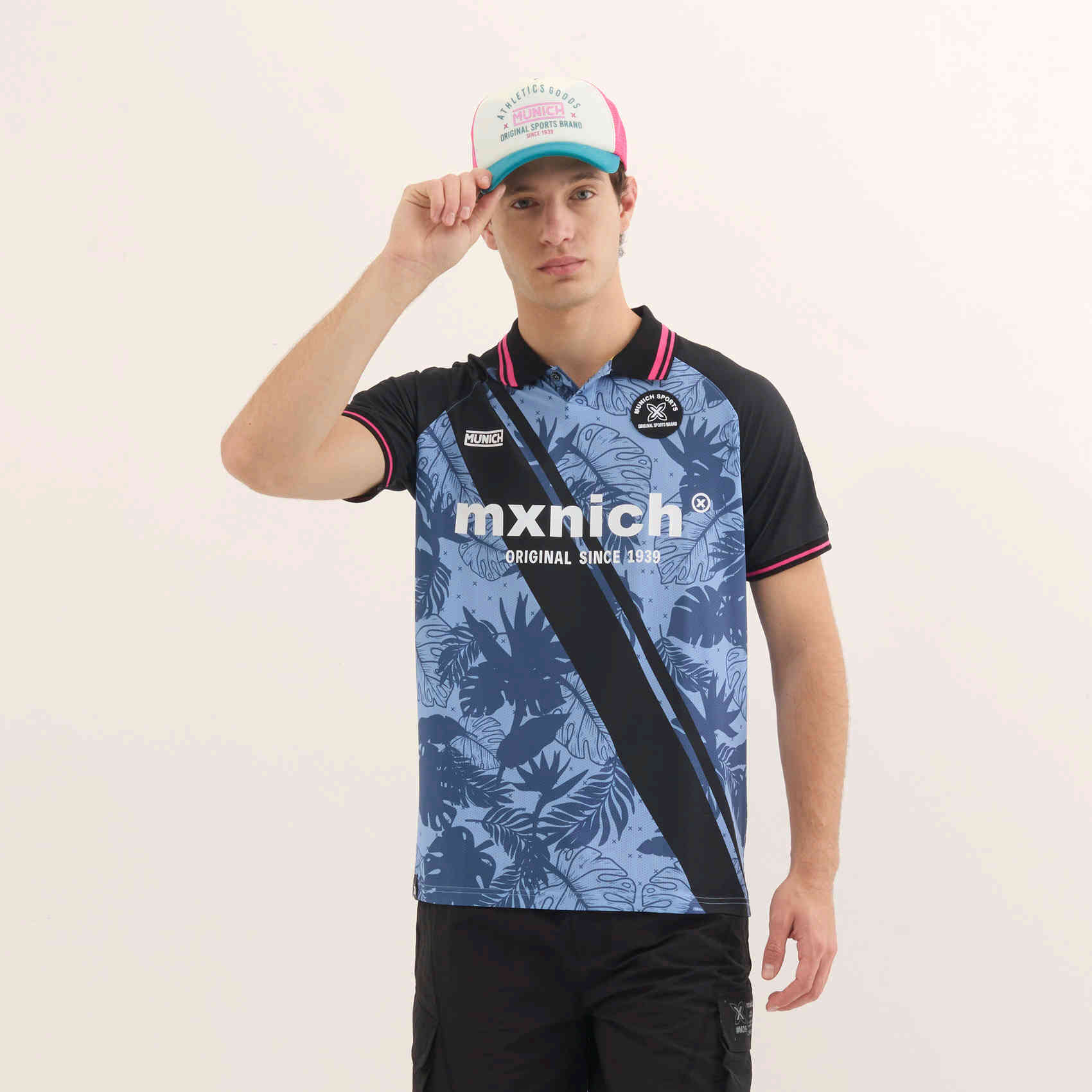 Polo Técnico Retro Estampado Tropical y Gráficos Urbanos STREETWEAR POLO COLE BLUE
