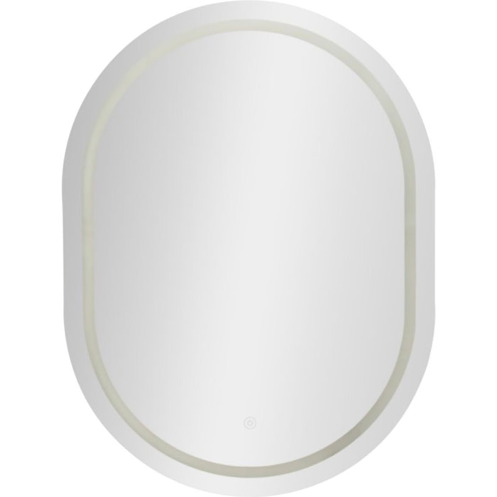 SPECCHIO DA MURO LED SIMPLE OVALE CM 60X3,5X80 (LUCE CON 3 TEMPERATURE DI COLORE)