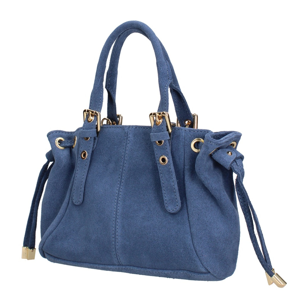 Borsa a mano da donna Made in Italy - Modello Elara Nova - Pelle scamosciata - 14.0 x 8.0 x 25.0 cm