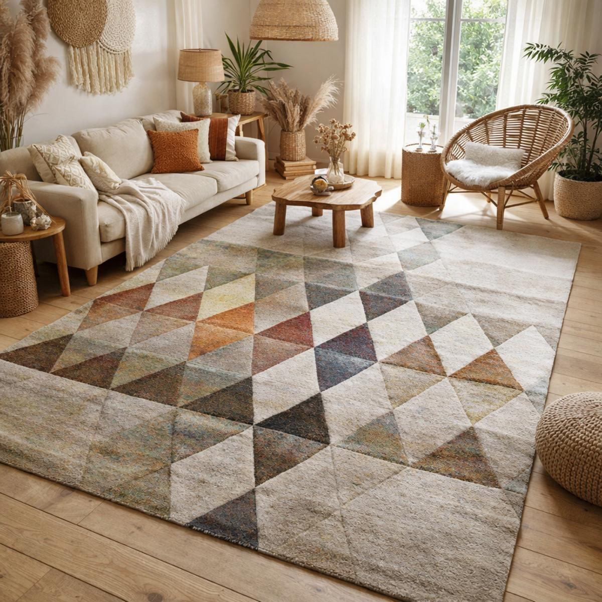 Tapis petites dimensions Keju aux motifs géométriques