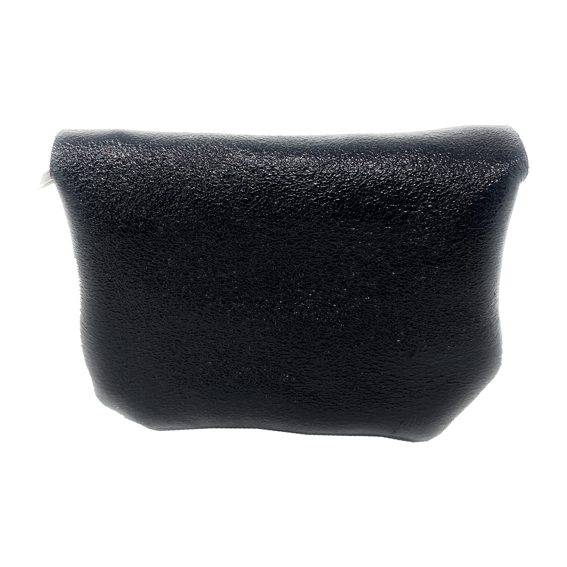 Chicca Borse Portamonete Donna in Pelle Nero Metallico