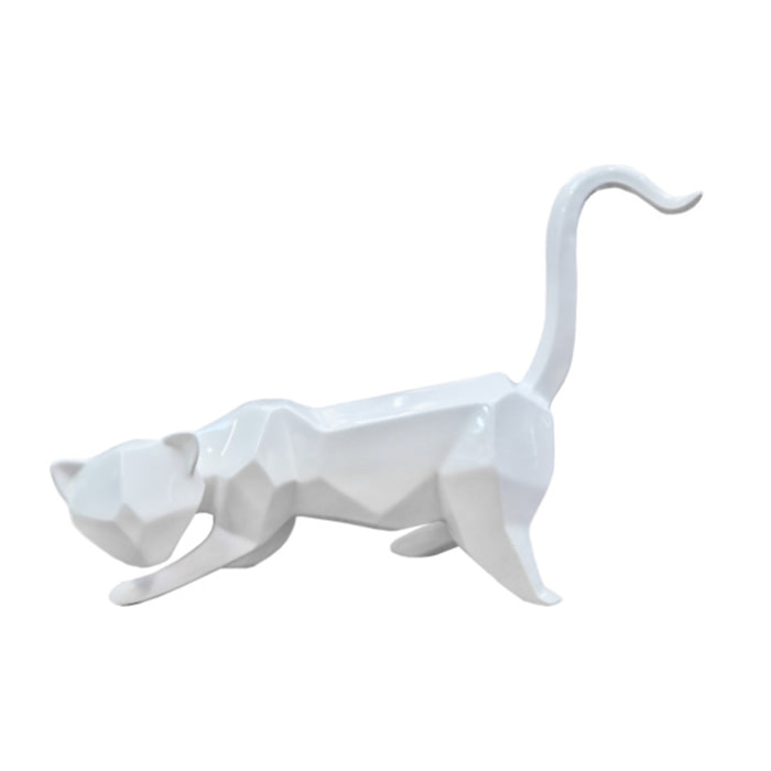 Statuette chat style cubique en résine H29cm - KITTY