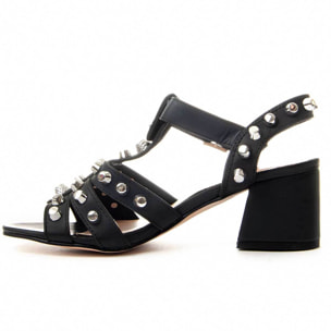 Sandalias de Tacón - Negro - Altura: 6 cm