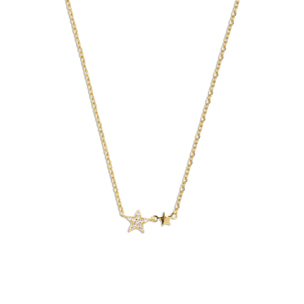 Collar Duo Stars Plata Baño Oro