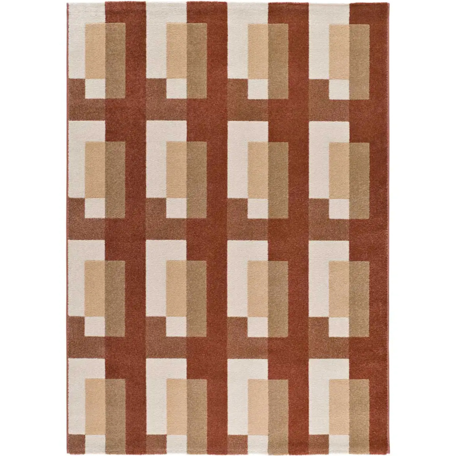 ASTRA Alfombra geométrica de pelo corto caldera, varias medidas disponibles.