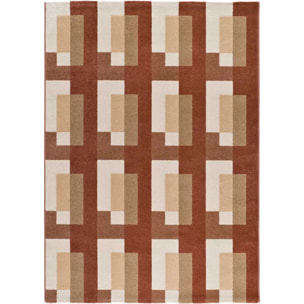 ASTRA Alfombra geométrica de pelo corto caldera, varias medidas disponibles.