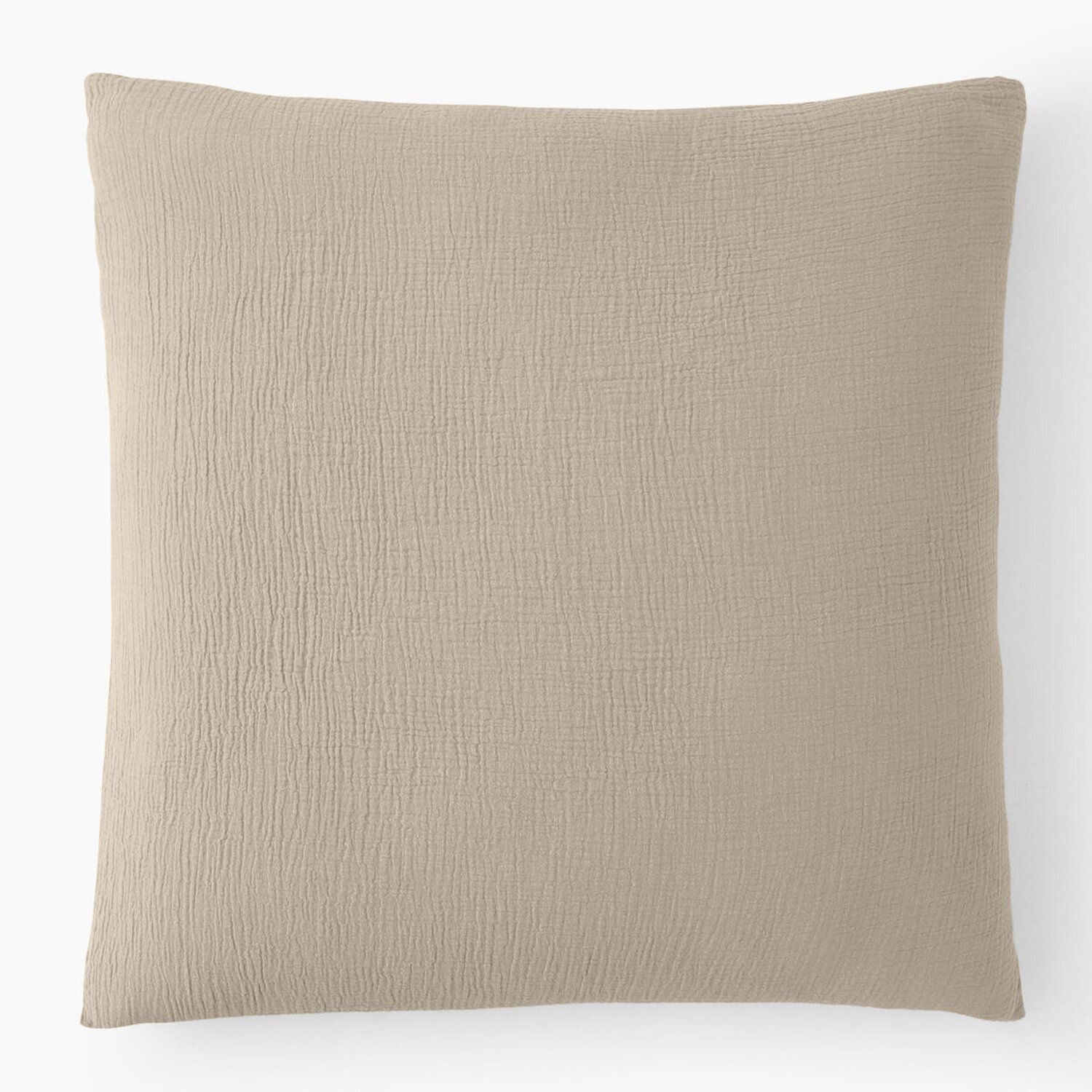 Paire de taies d'oreiller gaze de coton ecru naturel
