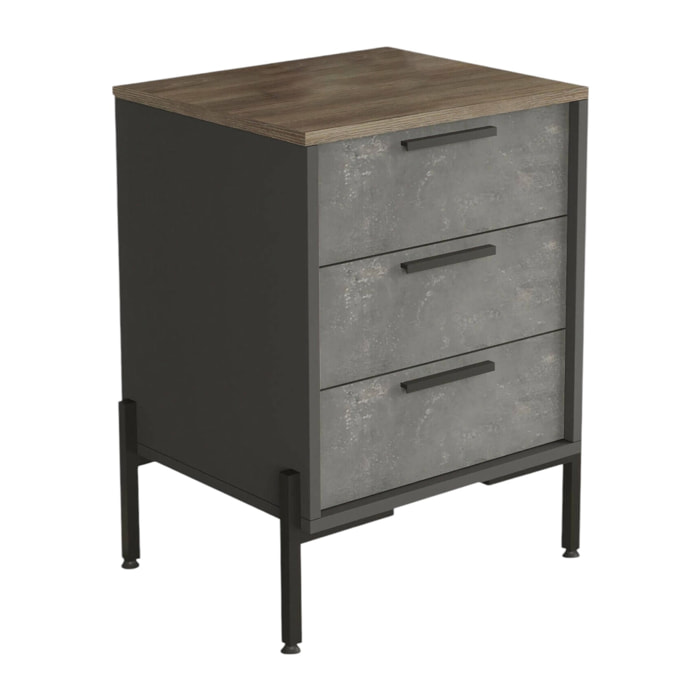 Credenza Butchoy, Buffet da soggiorno, Madia da salotto, Dispensa da cucina, 54x45 h70 cm, Marrone e Grigio