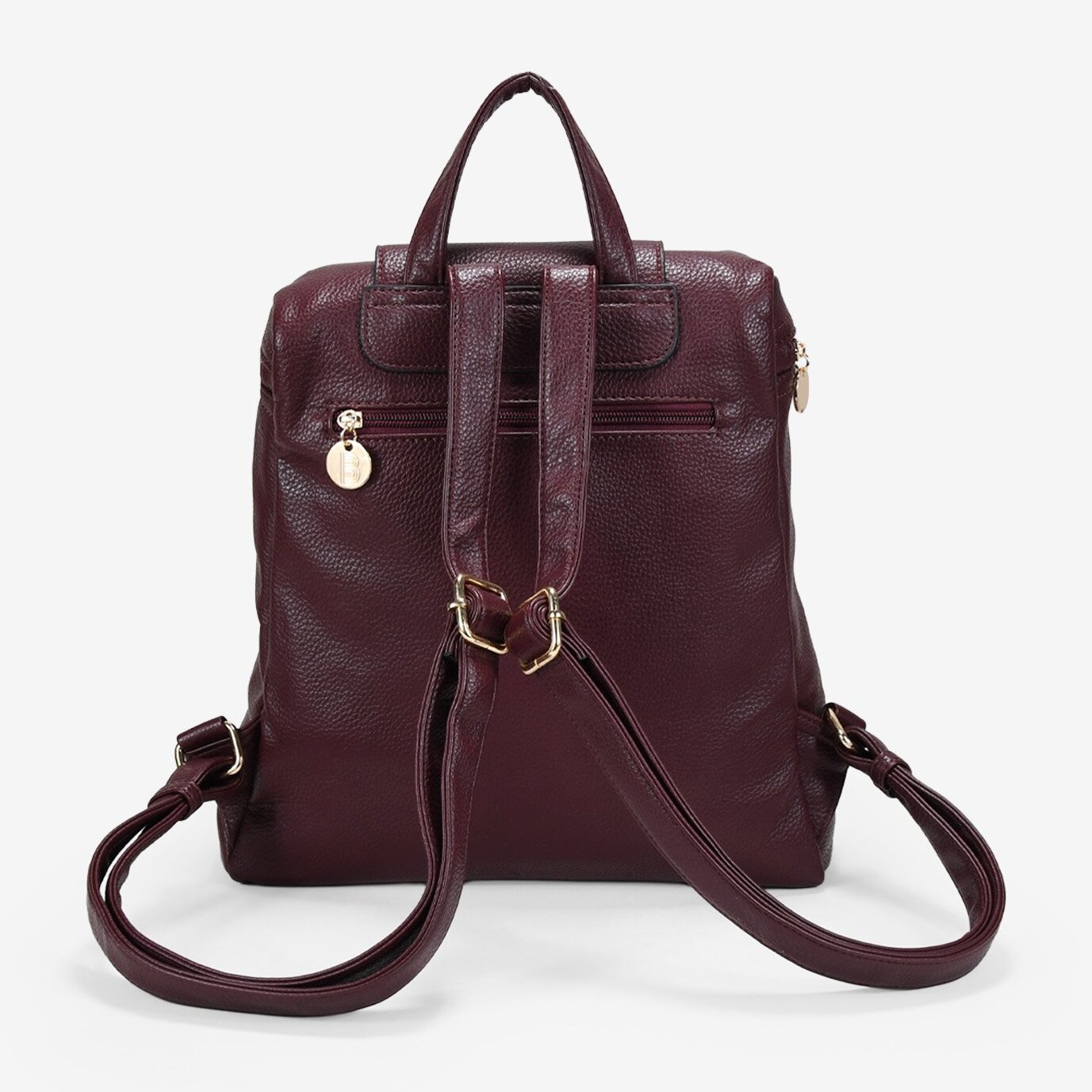 Mochila burdeos con solapa