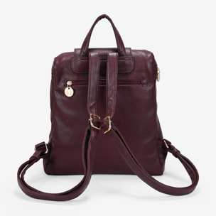Mochila burdeos con solapa