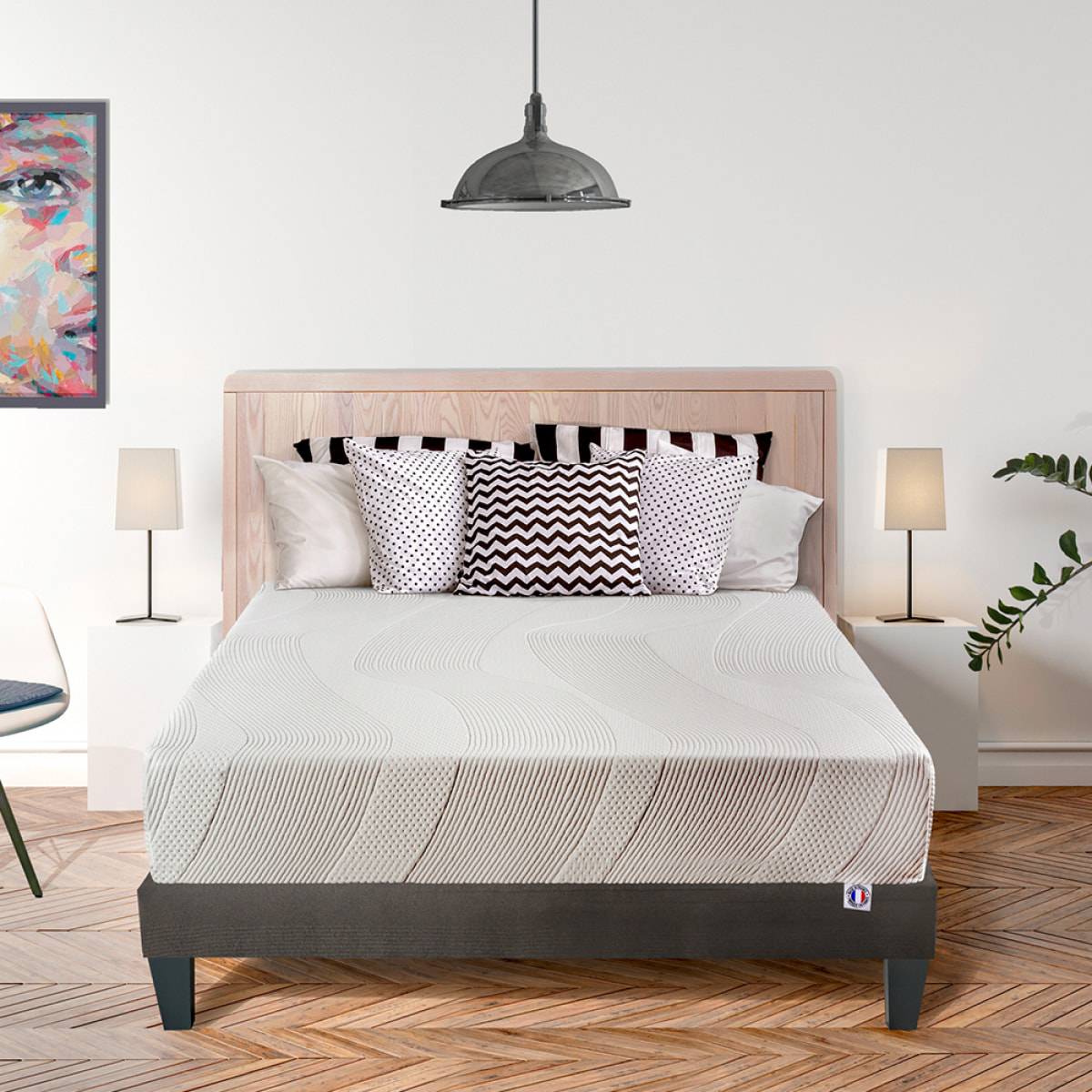 Ensemble Matelas Paris avec sommier en bois