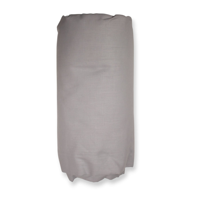 LENZUOLO SOTTO CON ANGOLI LETTO SINGOLO IN COTONE 60 FILI TINTA UNITA GRIGIO PERLA H.30