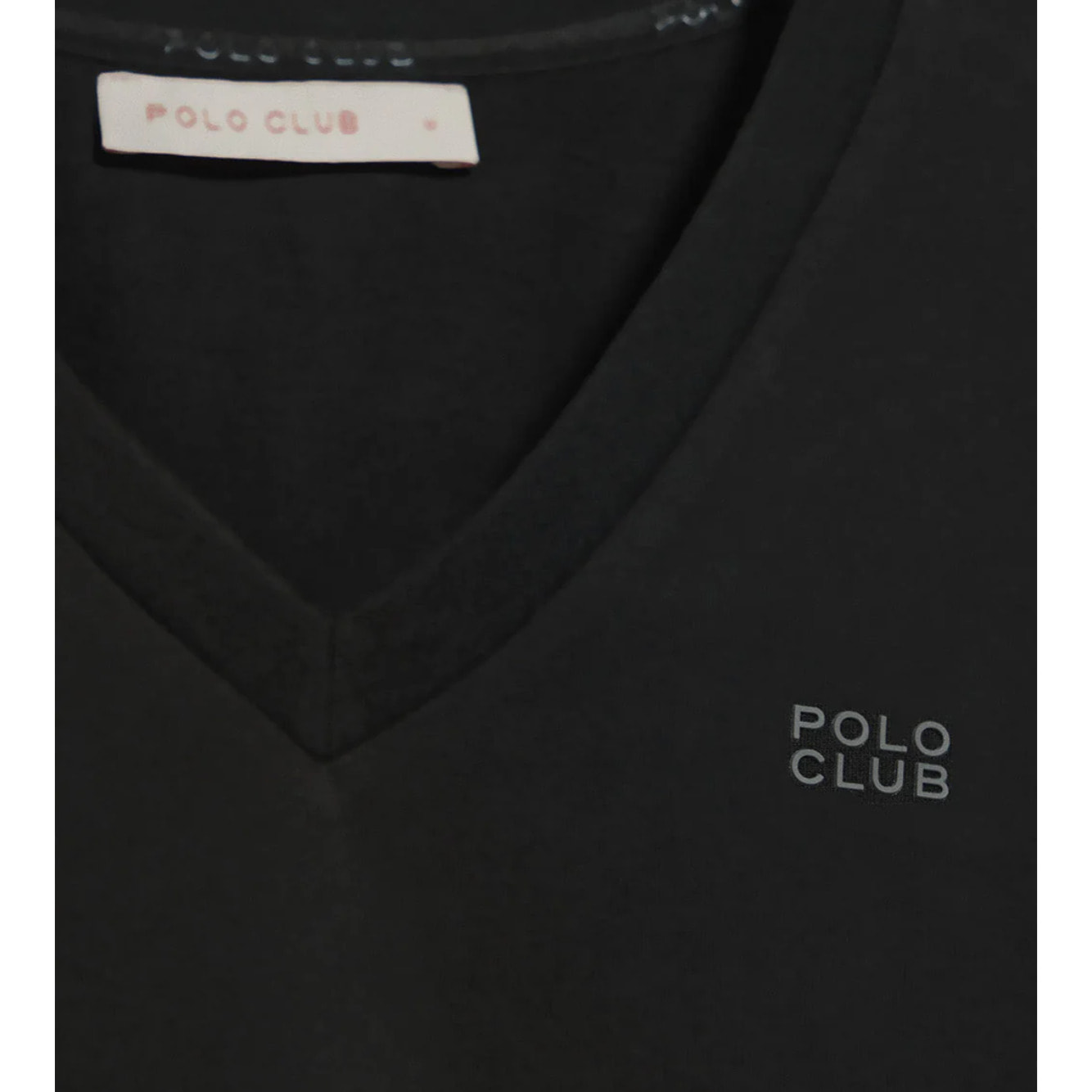 Camiseta Turia negra de acabado peach effect con print engomado Polo Club