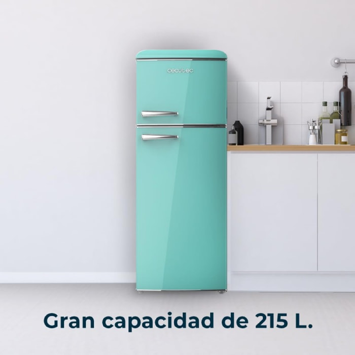 Cecotec Frigorífico retro Bolero CoolMarket 2D Origin 215 Green E