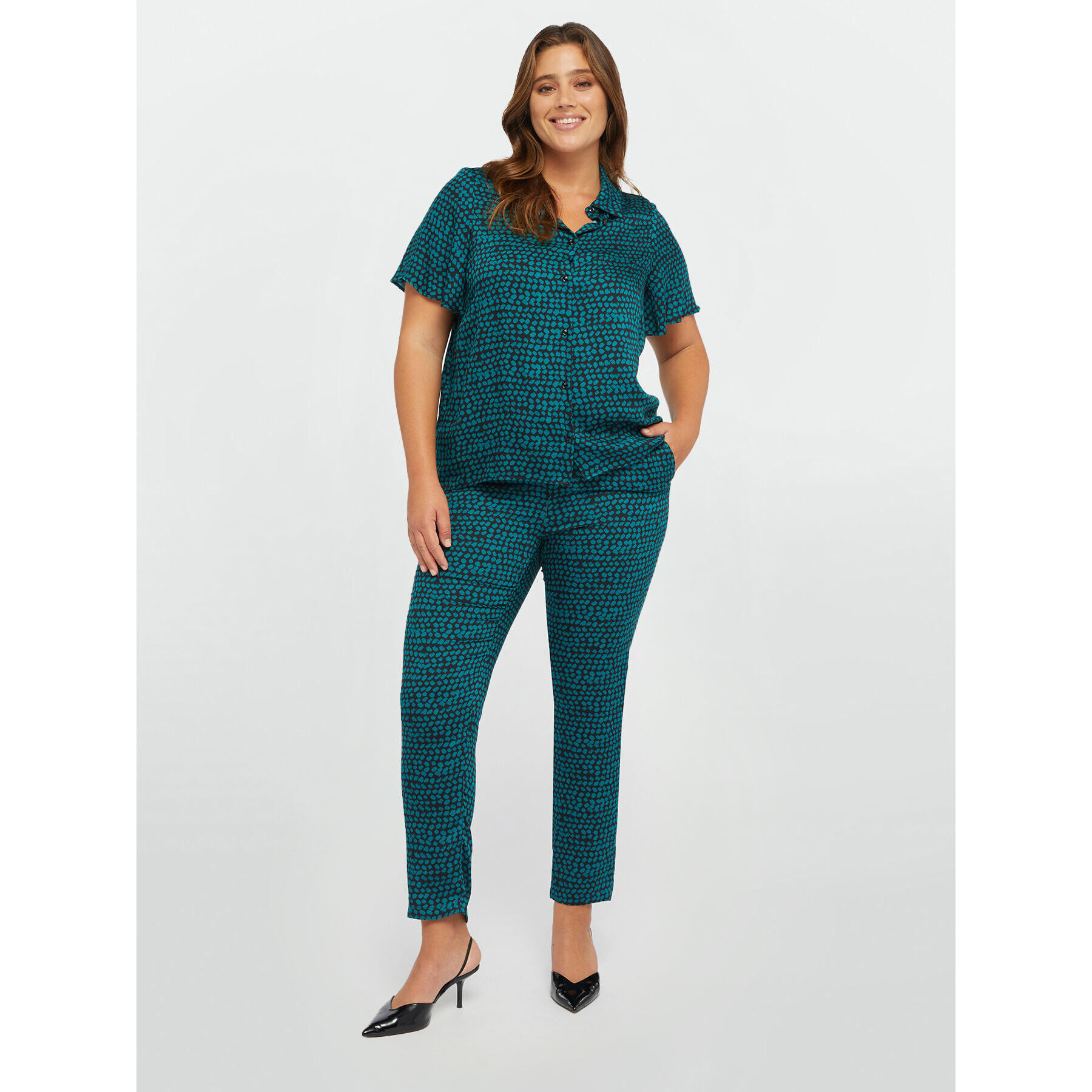 Fiorella Rubino - Camicia con fantasia stampata - Verde