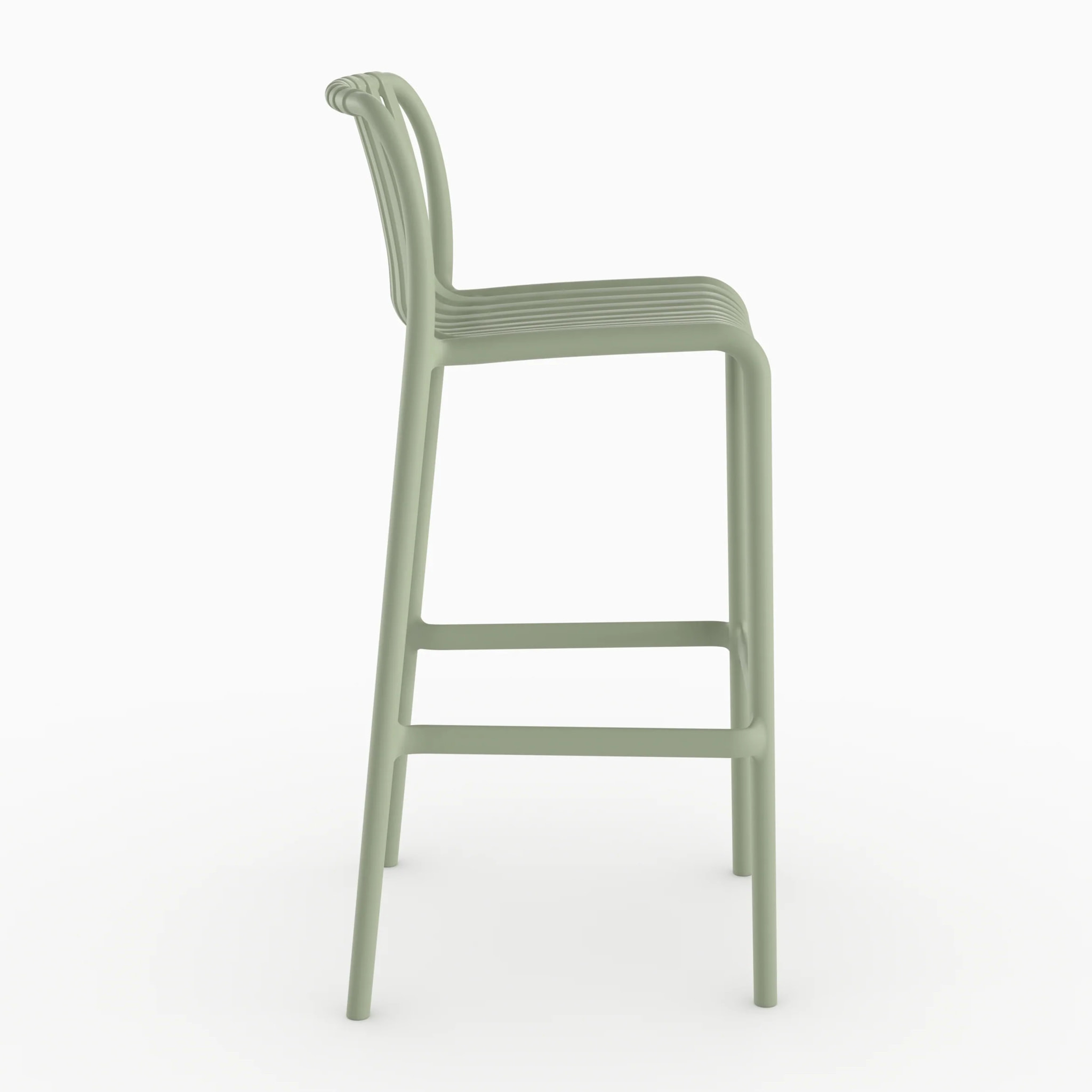 Lot de 2 chaises de bar de jardin 76 cm en plastique vert pastel - Duli