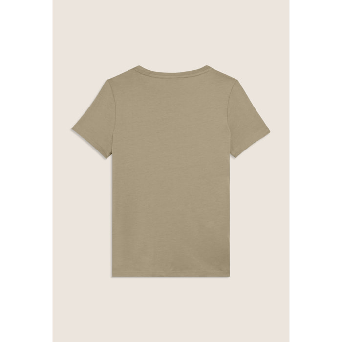 T-shirt Manica Corta con Dettagli Animalier e Borchie