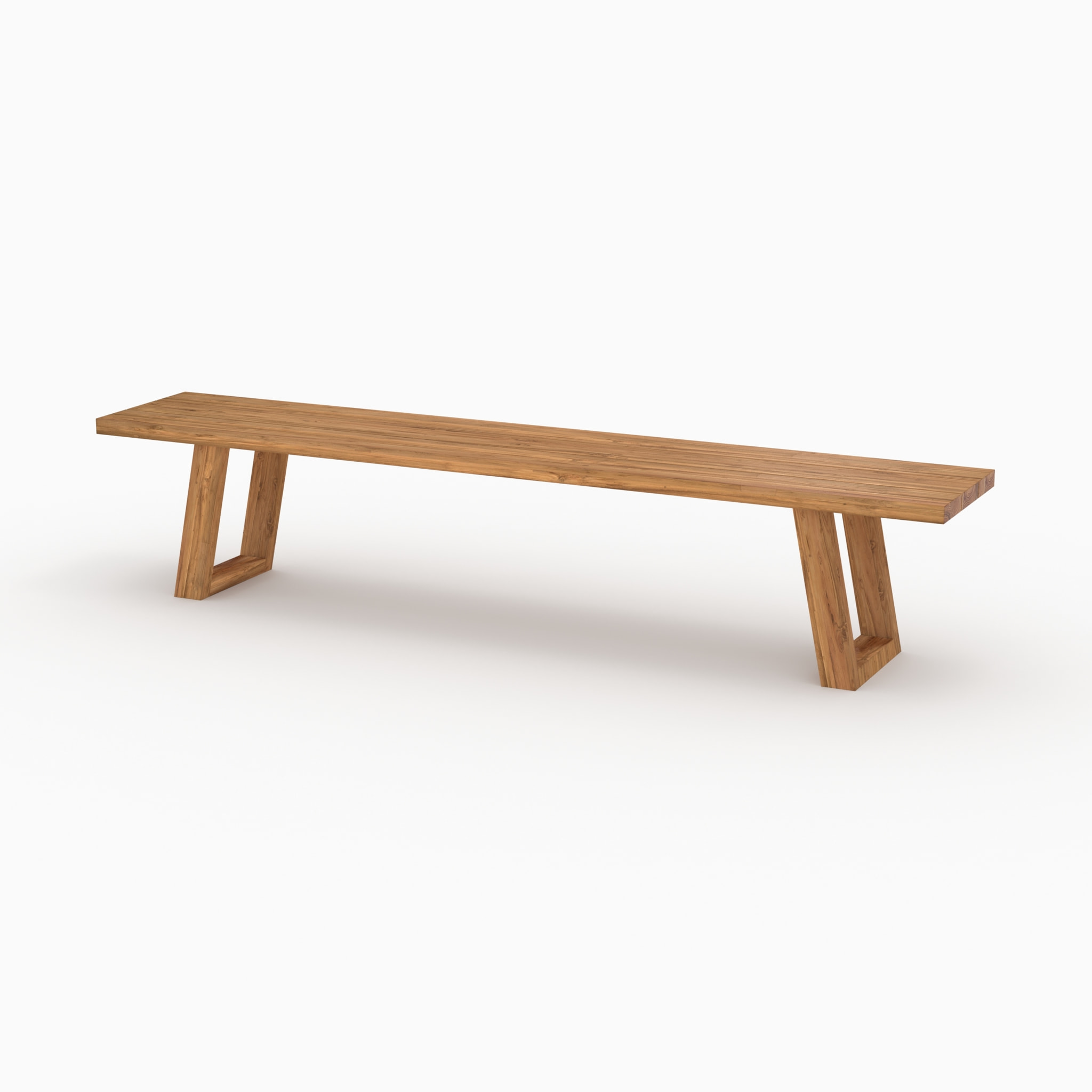 Banc de jardin en bois de teck recyclé 220 cm - Luma