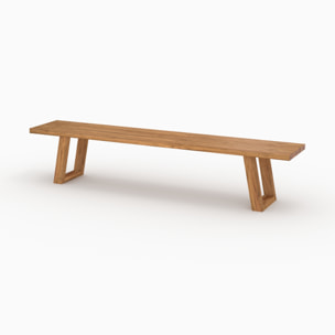 Banc de jardin en bois de teck recyclé 220 cm - Luma