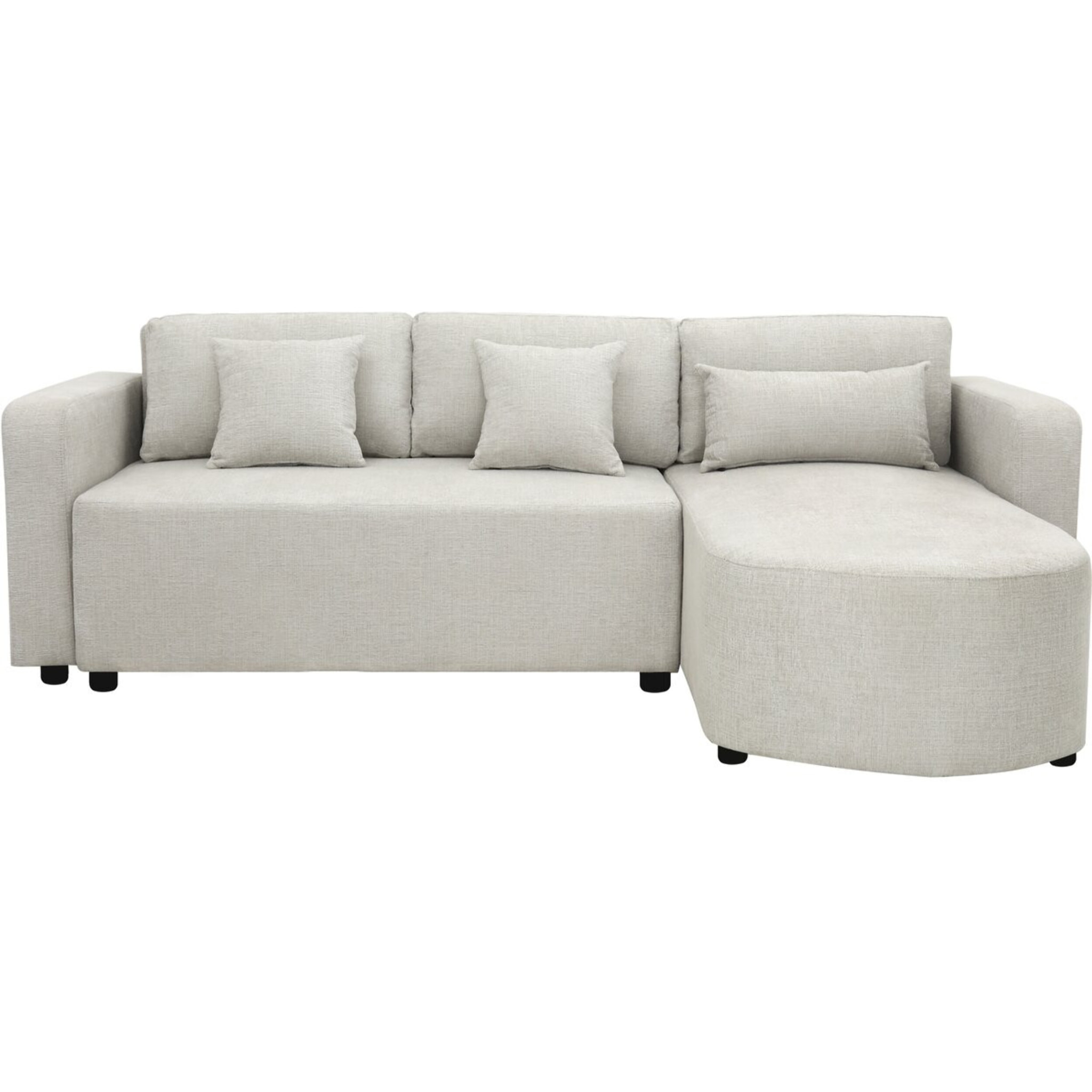 Canapé d'angle convertible/réversible en tissu "Charles" - 3 places - Beige