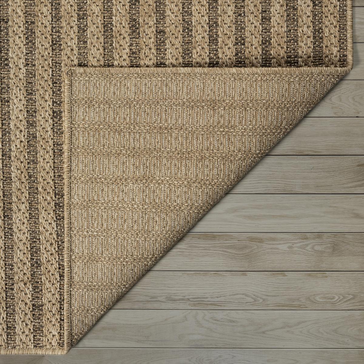 Tapis extérieur intérieur NOLIM aspect jute motif arc-en-ciel
