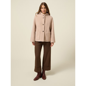 Oltre - Cappotto corto in tessuto ammagliato - Beige