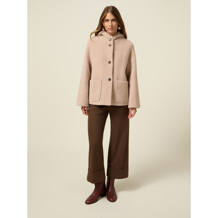 Oltre - Cappotto corto in tessuto ammagliato - Beige
