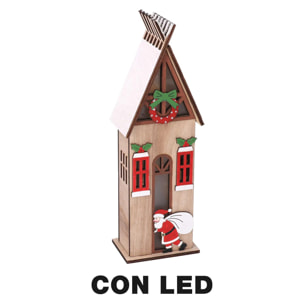 Casetta in legno con led naturale cm9x6,5h29,5