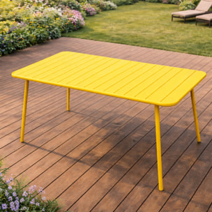 EVORA Table de jardin 4 à 6 places 120cm jaune
