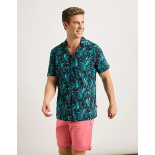 Camisa Manga Corta Azul Marino - Amazono