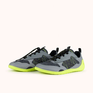 MUNICH FREESTEP 07 Zapatillas Wild Feet "Barefoot" color gris y amarillo flúor con puntera ancha